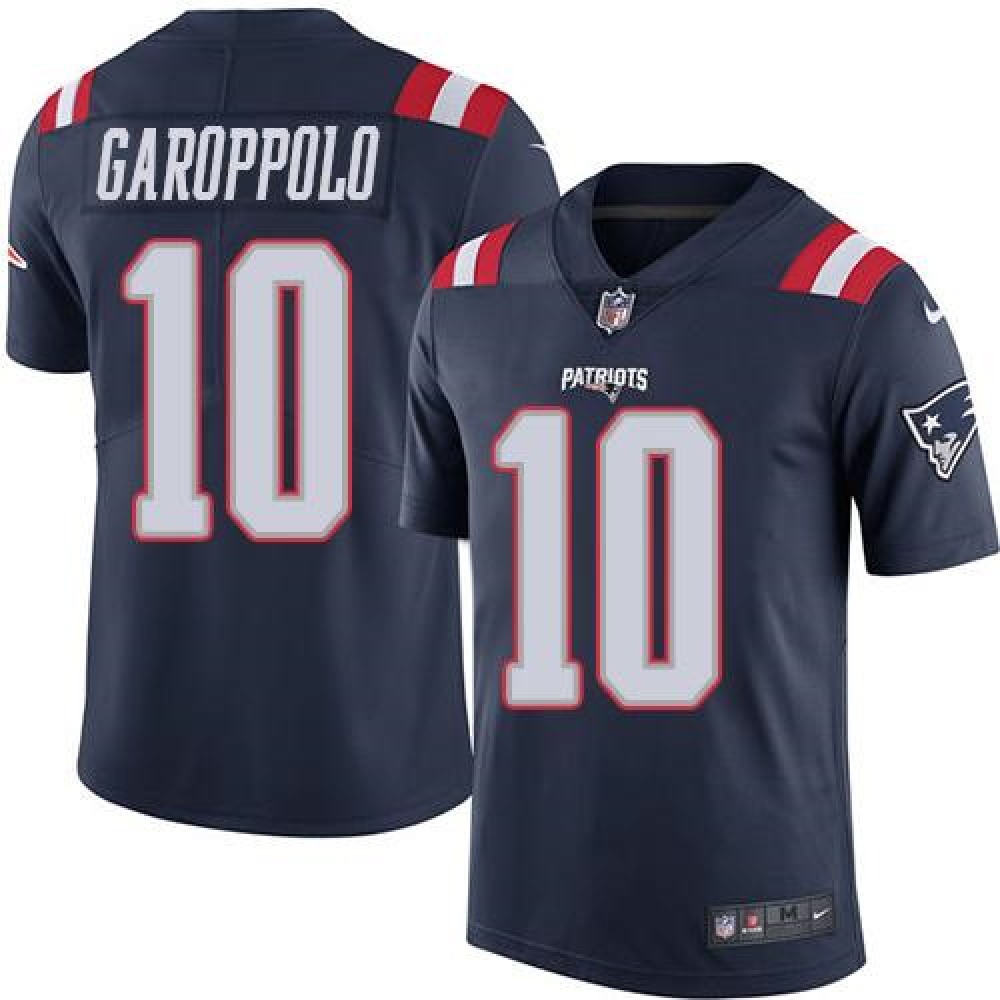 Patriots #10 Jimmy Garoppolo Navy Blue Youth Stitched NFL Limited Rush Jersey