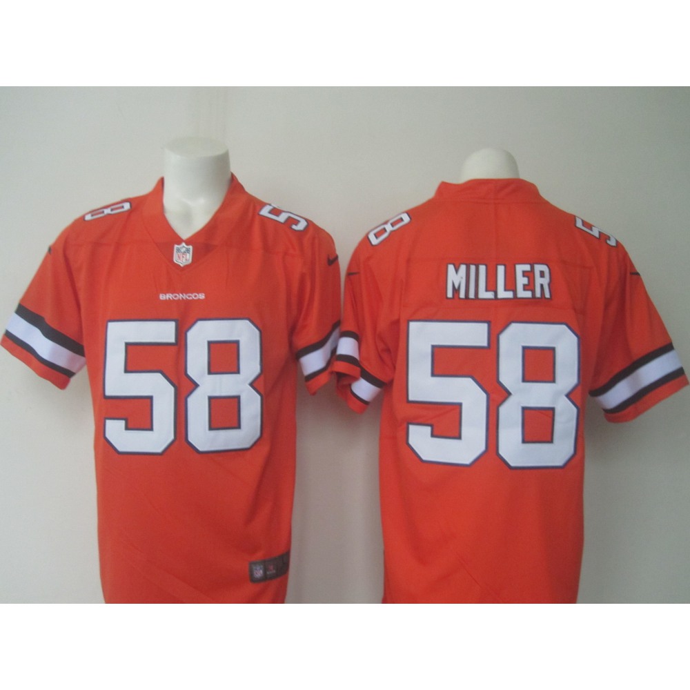 Men'sBroncos #58 Von Miller Orange Limited Rush Stitched NFL Jersey