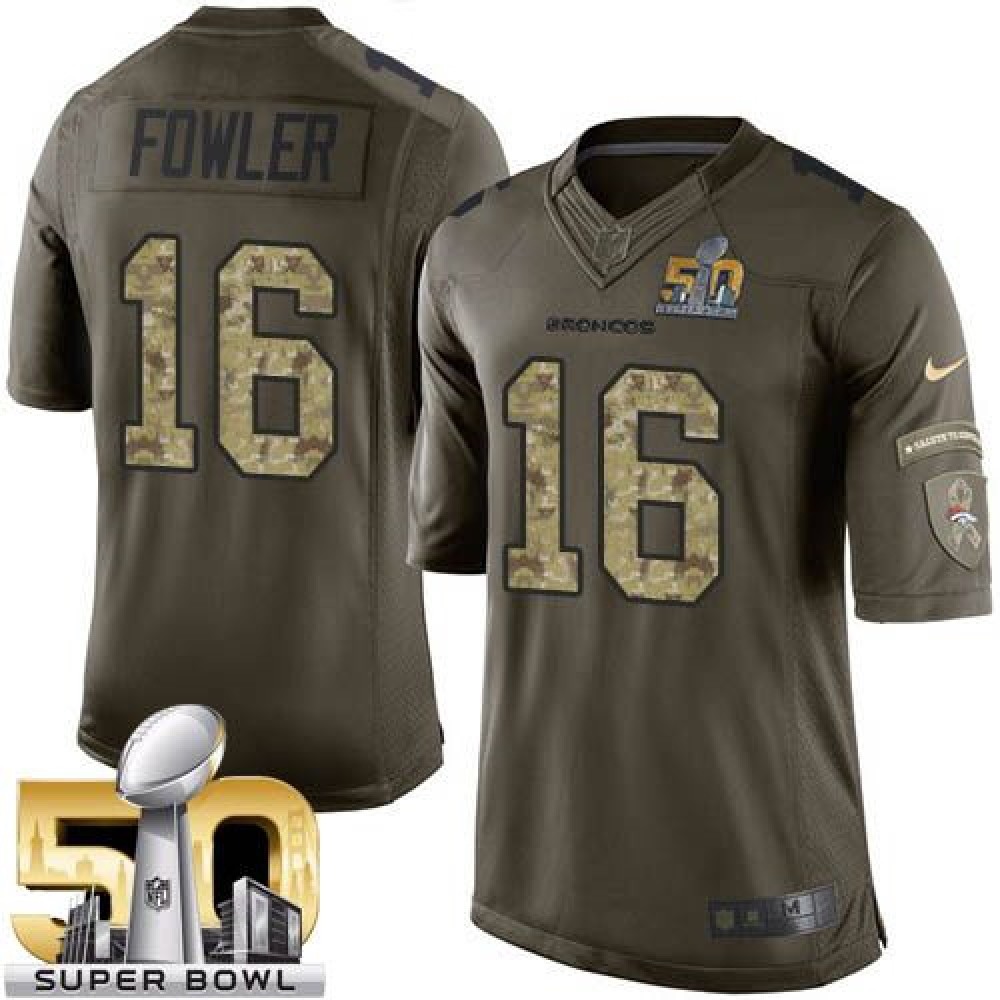Broncos #16 Bennie Fowler Green Super Bowl 50 Men's Stitched NFL Limited Salute To Service Jersey