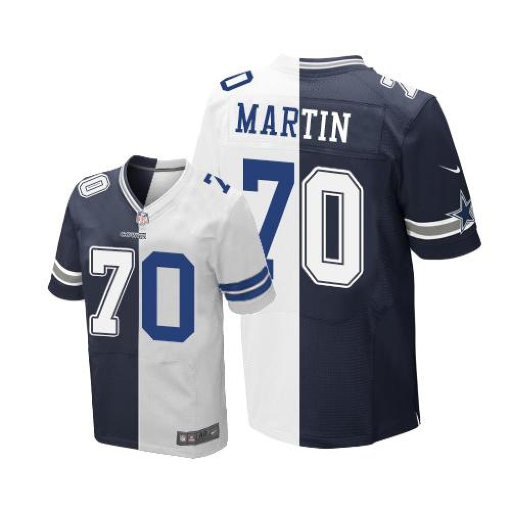Cowboys #70 Zack Martin Navy Blue/White Men's Stitched NFL Elite Split Jersey