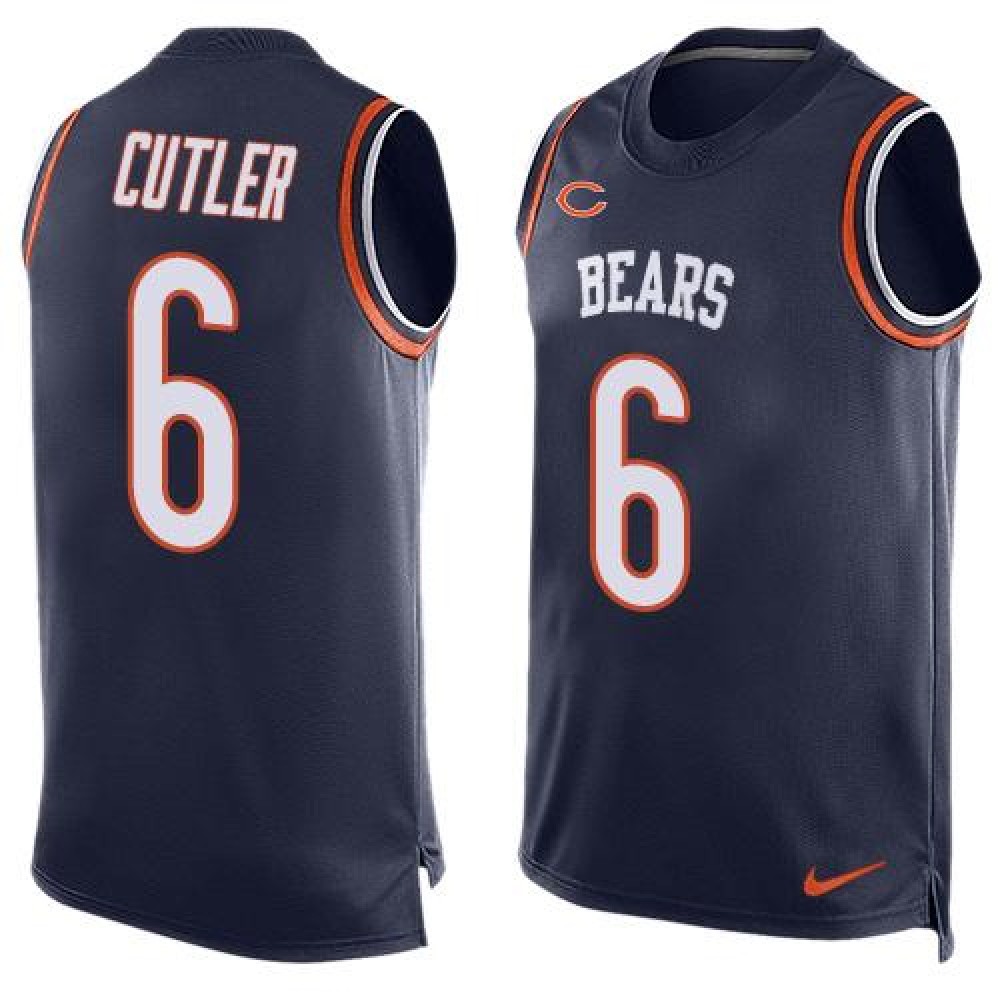 Bears #6 Jay Cutler Navy Blue Team Color Men's Stitched NFL Limited Tank Top Jersey