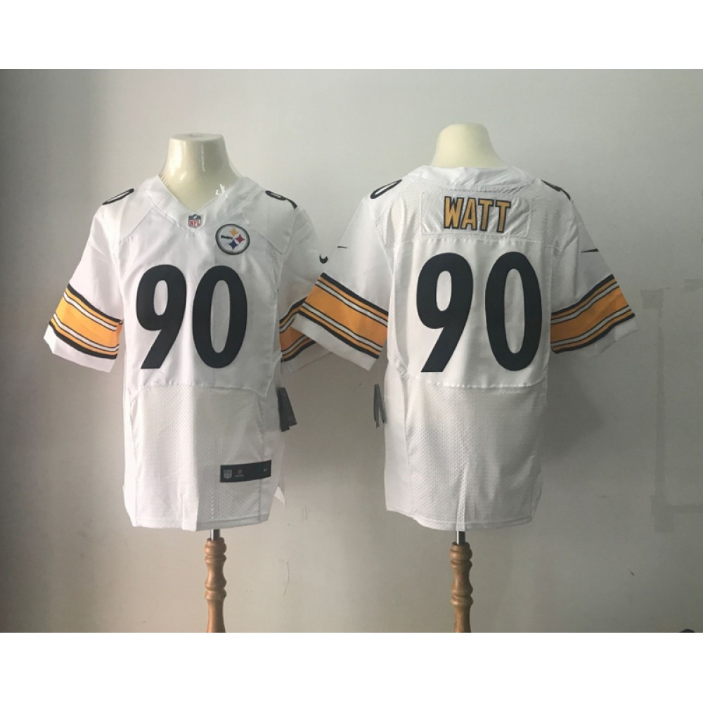Men's Pittsburgh Steelers #90 T.J. WattWhite 2017 Elite Stitched NFL Jersey