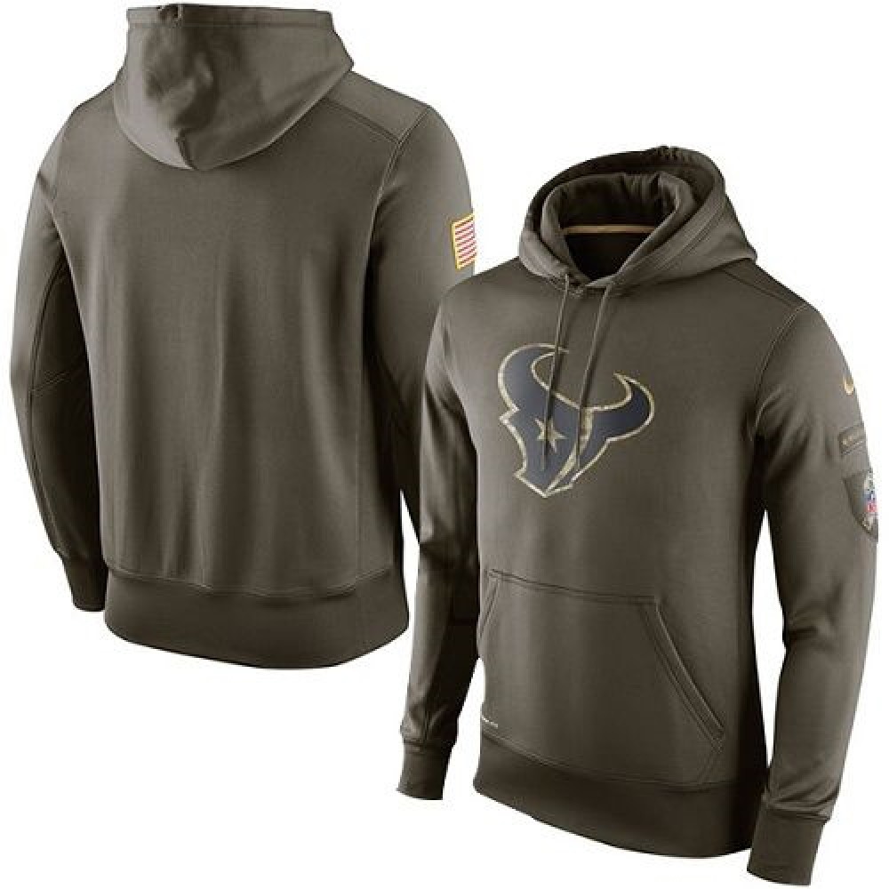 Men's Houston TexansOlive Salute To Service KO Performance Hoodie