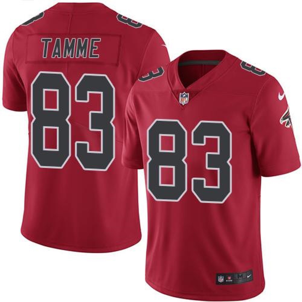 Falcons #83 Jacob Tamme Red Men's Stitched NFL Limited Rush Jersey