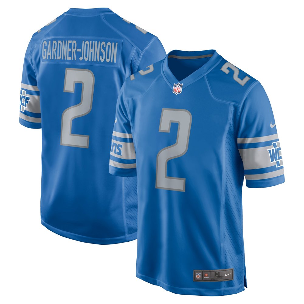 Men's Detroit Lions Chauncey Gardner-JohnsonBlue Game Player Jersey