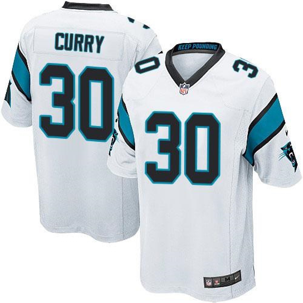 Panthers #30 Stephen Curry White Youth Stitched NFL Elite Jersey