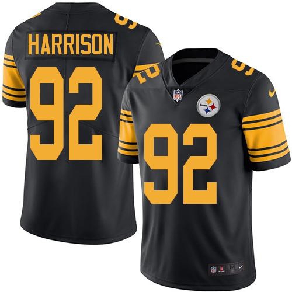 Steelers #92 James Harrison Black Youth Stitched NFL Limited Rush Jersey