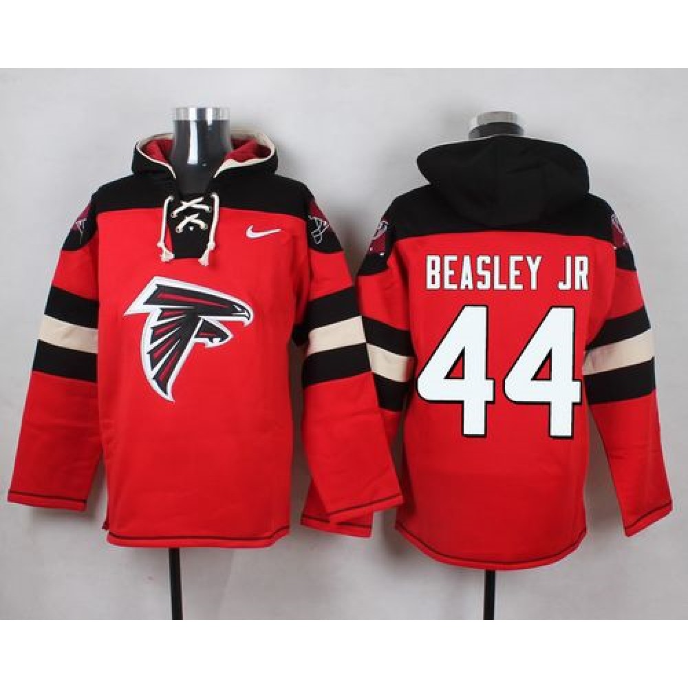 Falcons #44 Vic Beasley Jr Red Player Pullover NFL Hoodie
