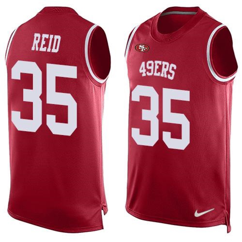 49ers #35 Eric Reid Red Team Color Men's Stitched NFL Limited Tank Top Jersey