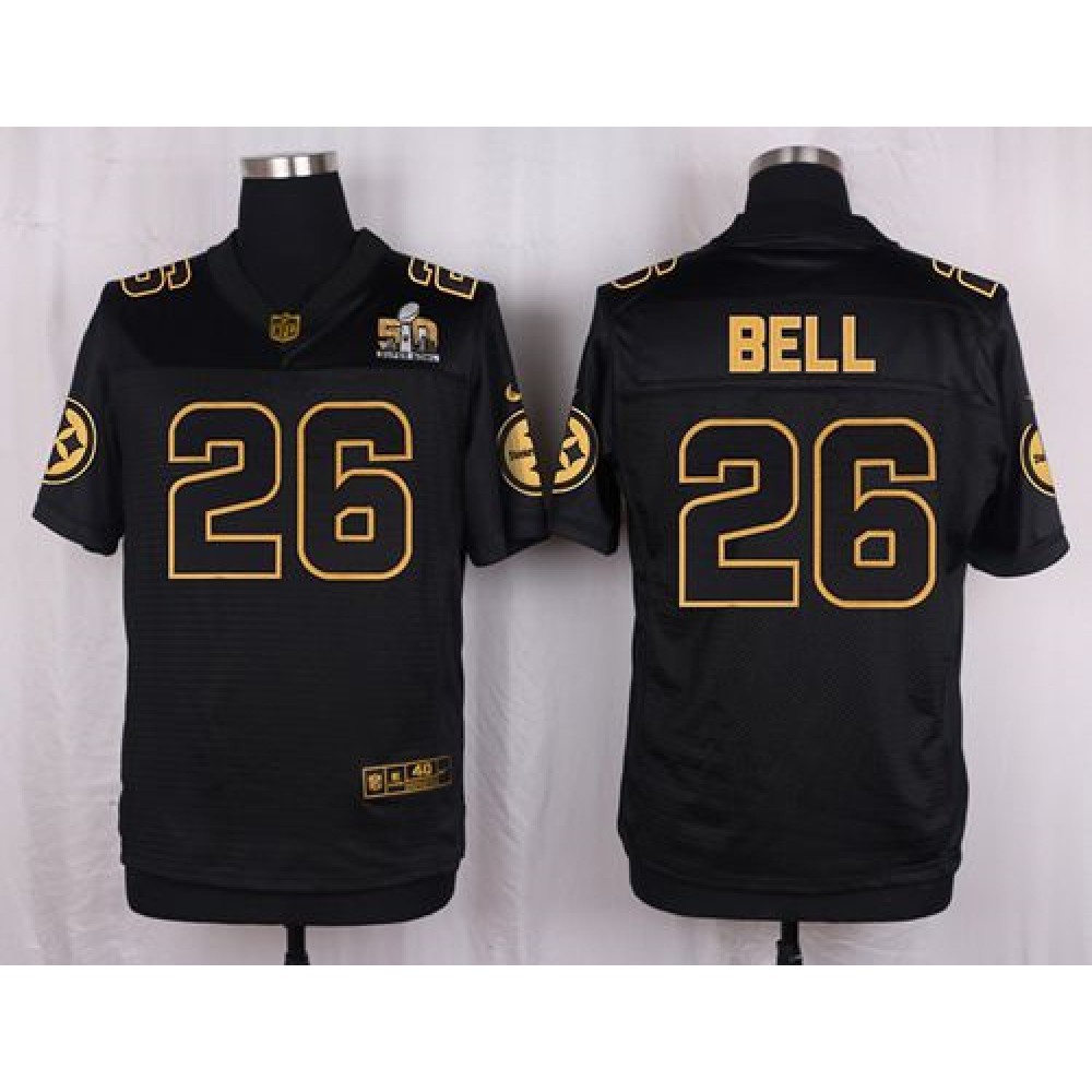 Steelers #26 Le'Veon Bell Black Men's Stitched NFL Elite Pro Line Gold Collection Jersey