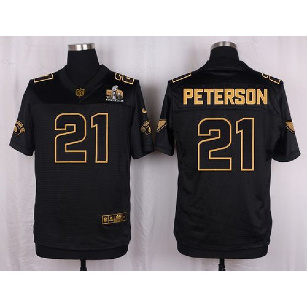 Cardinals #21 Patrick Peterson Black Pro Line Gold Collection Men's Stitched NFL Elite Jersey