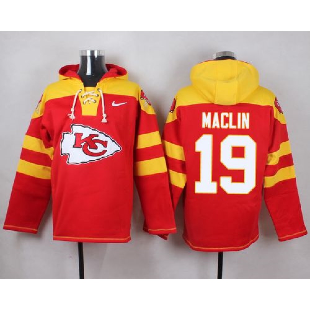 Chiefs #19 Jeremy Maclin Red Player Pullover NFL Hoodie