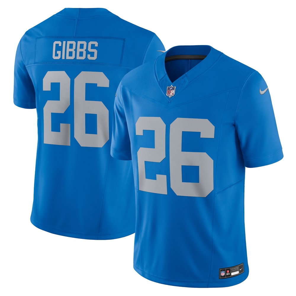 Men's Detroit Lions #26 Jahmyr GibbsBlue Vapor F.U.S.E. Alternate Limited Jersey