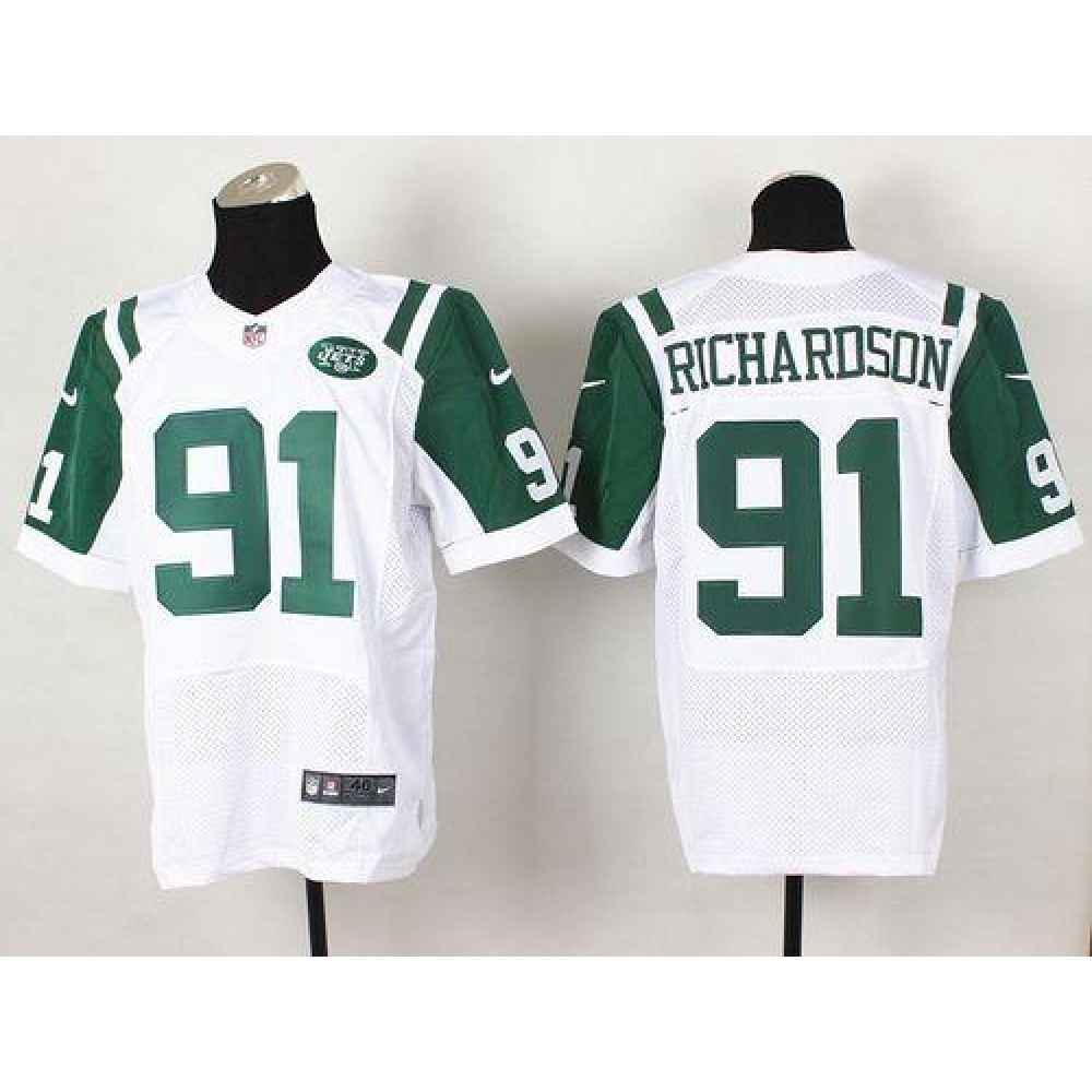 Jets #91 Sheldon Richardson White Men's Stitched NFL Elite Jersey