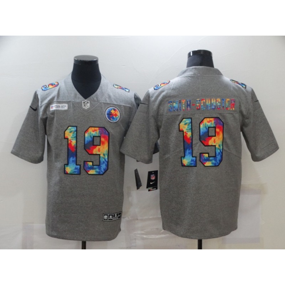 Men's Pittsburgh Steelers #19 JuJu Smith-Schuster 2020 Grey Crucial Catch Limited Stitched Jersey