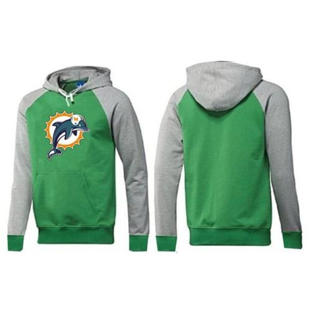 Miami Dolphins Logo Pullover Hoodie Green & Grey
