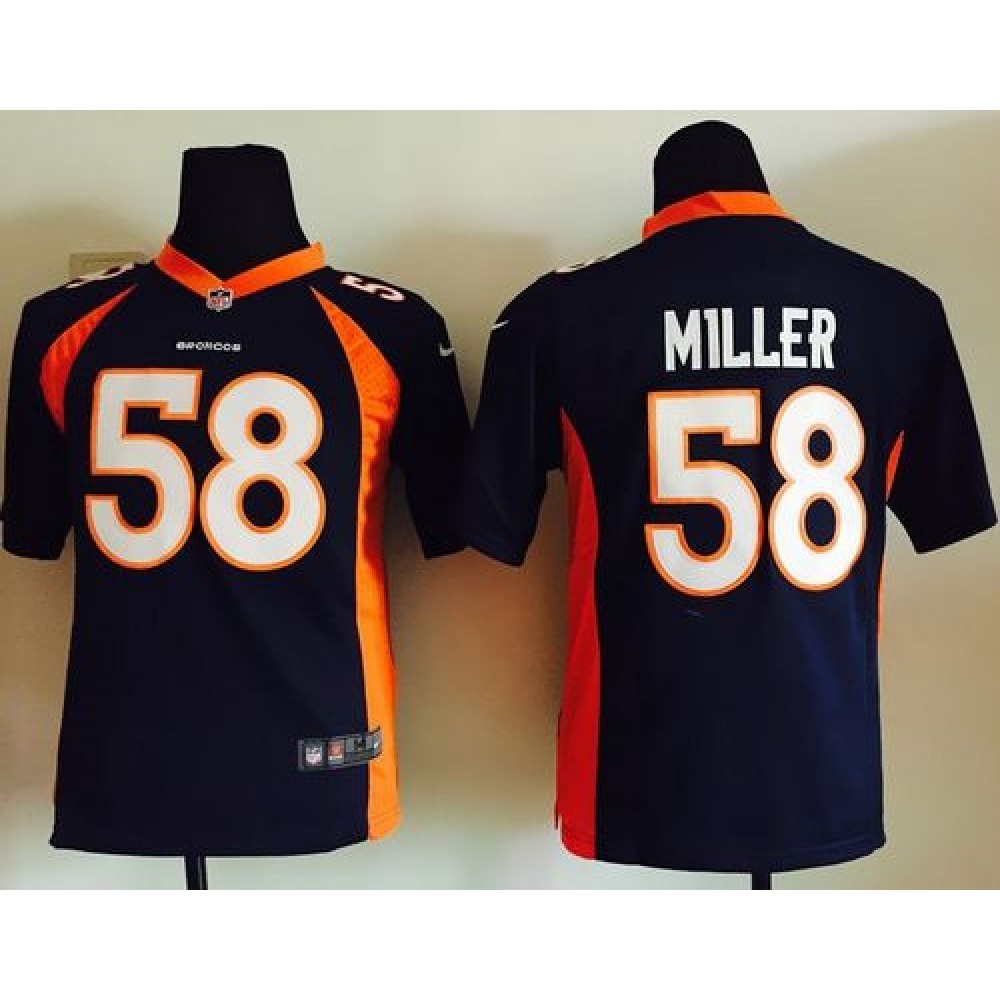 Broncos #58 Von Miller Blue Alternate Youth Stitched NFL Elite Jersey
