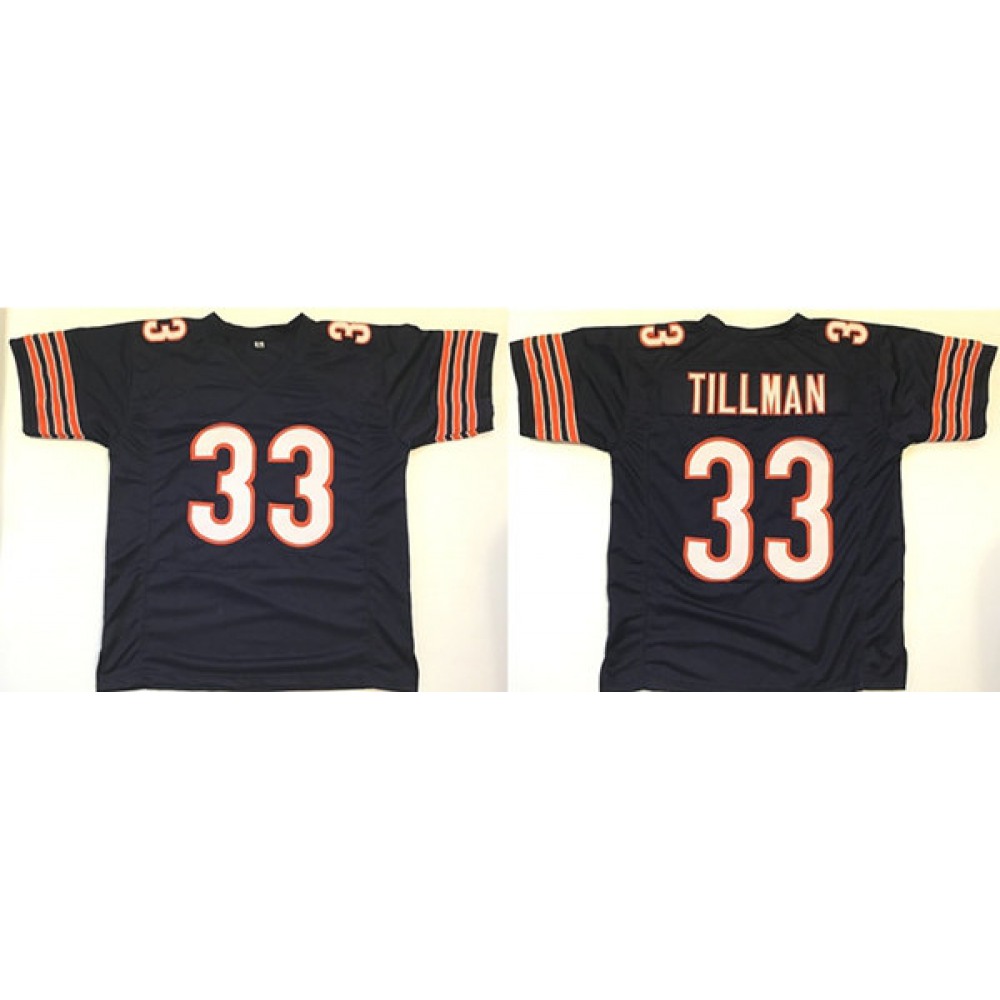 Men's Chicago Bears #33 Charles Tillman Navy Stitched Football Jersey