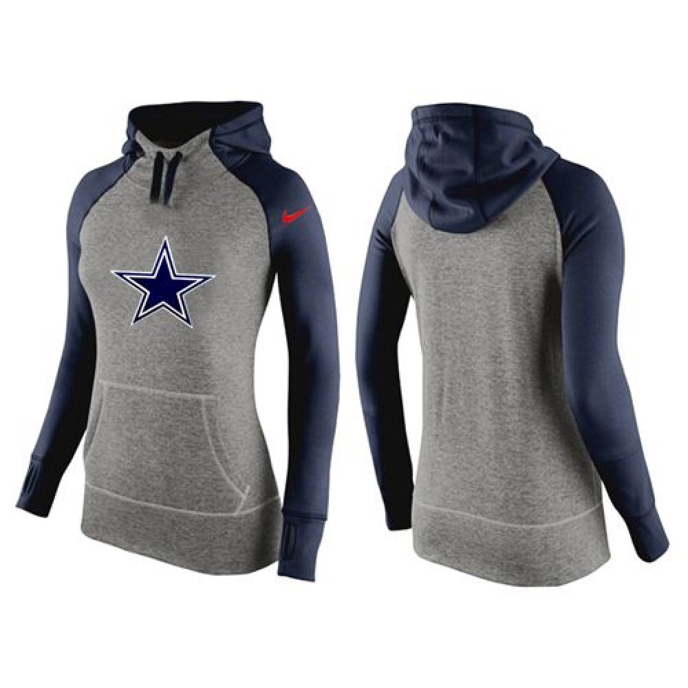 Women'sDallas Cowboys Performance Hoodie Grey & Dark Blue_2