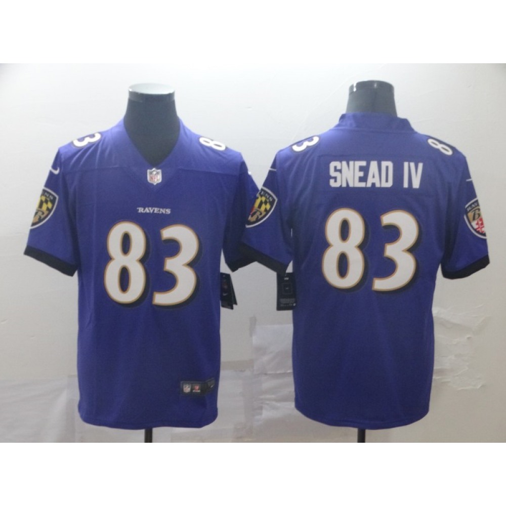 Men's Baltimore Ravens #83 Willie Snead IV Purple Vapor Untouchable NFLJersey