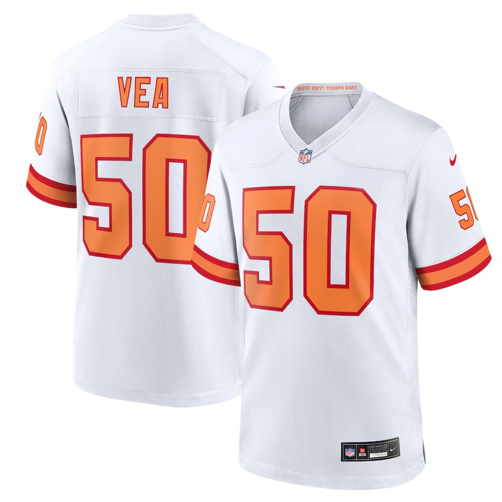 Youth '76 Tampa Bay Buccaneers #50 Vita Vea Nike White Player Game Jersey