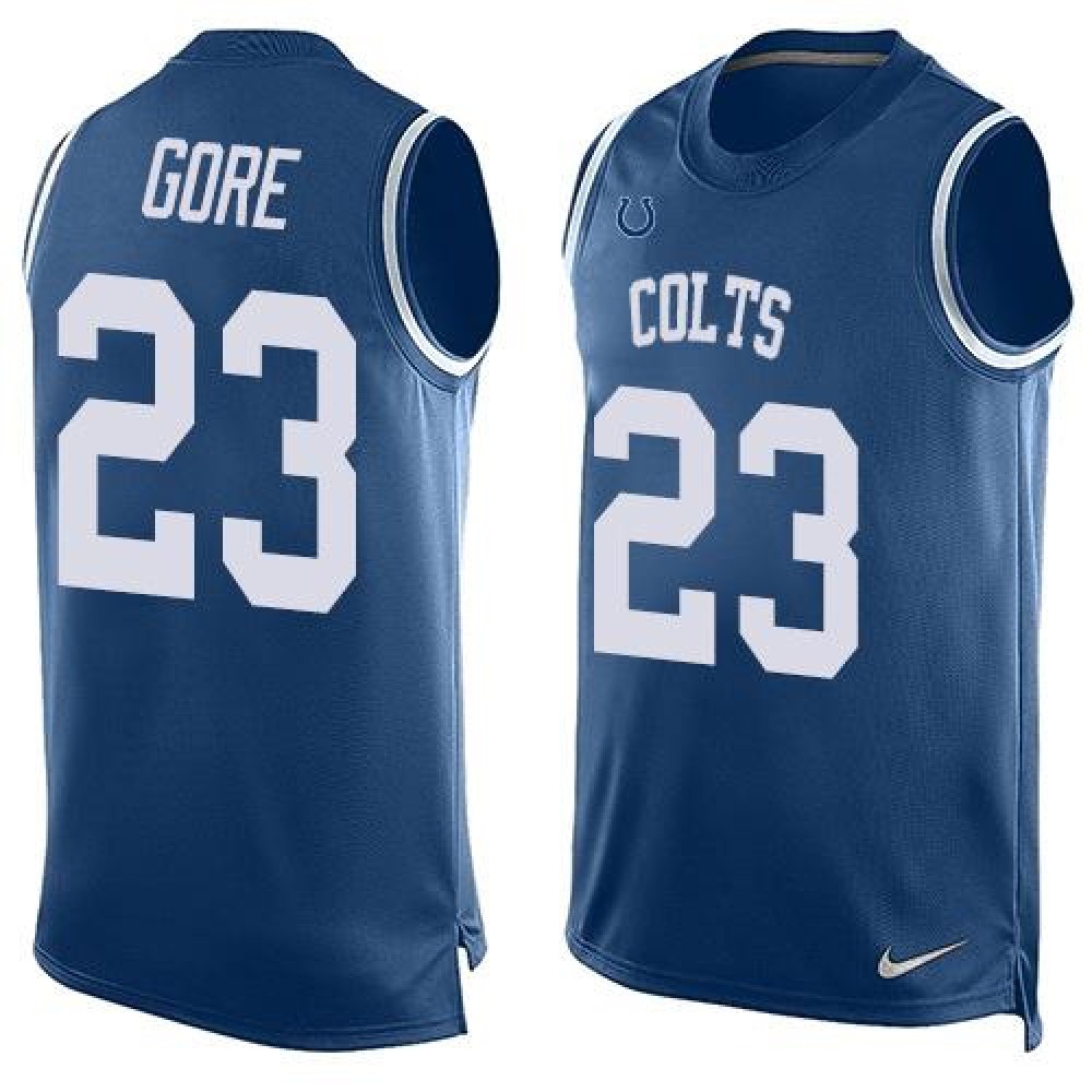 Colts #23 Frank Gore Royal Blue Team Color Men's Stitched NFL Limited Tank Top Jersey