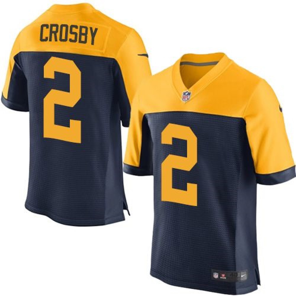 Packers #2 Mason Crosby Navy Blue Alternate Men's Stitched NFL New Elite Jersey