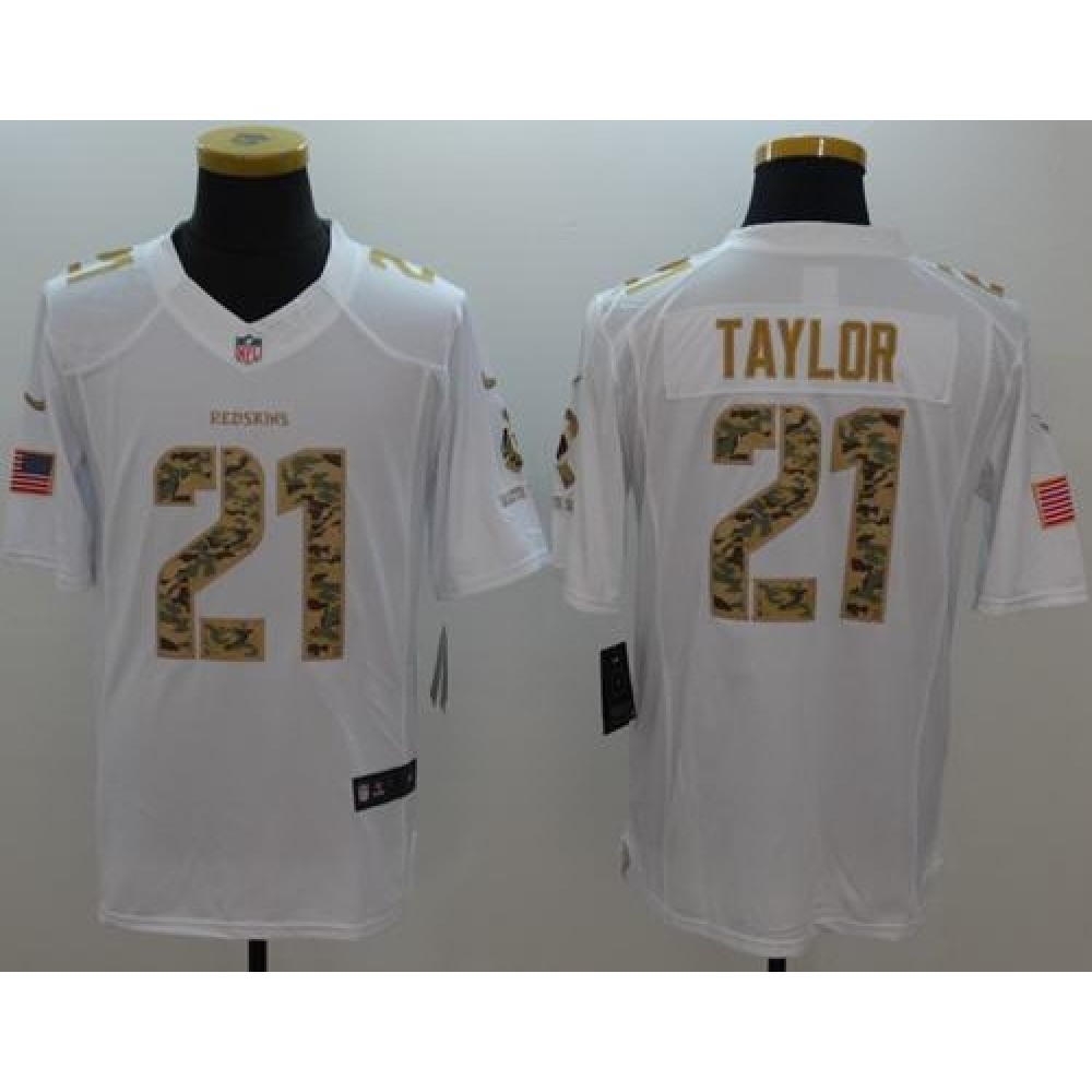 Redskins #21 Sean Taylor White Men's Stitched NFL Limited Salute to Service Jersey