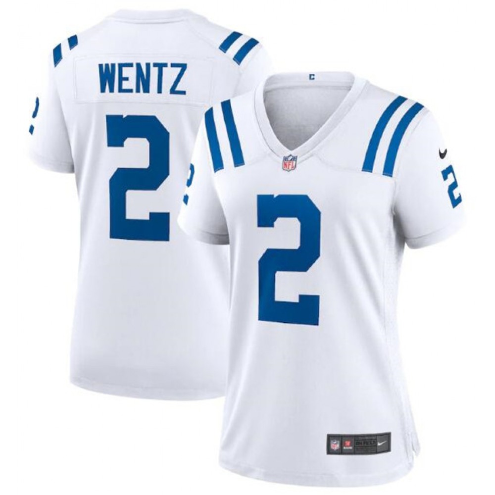 Women's Indianapolis Colts #2 Carson Wentz White Vapor Untouchable Limited Stitched Jersey(Run Small)