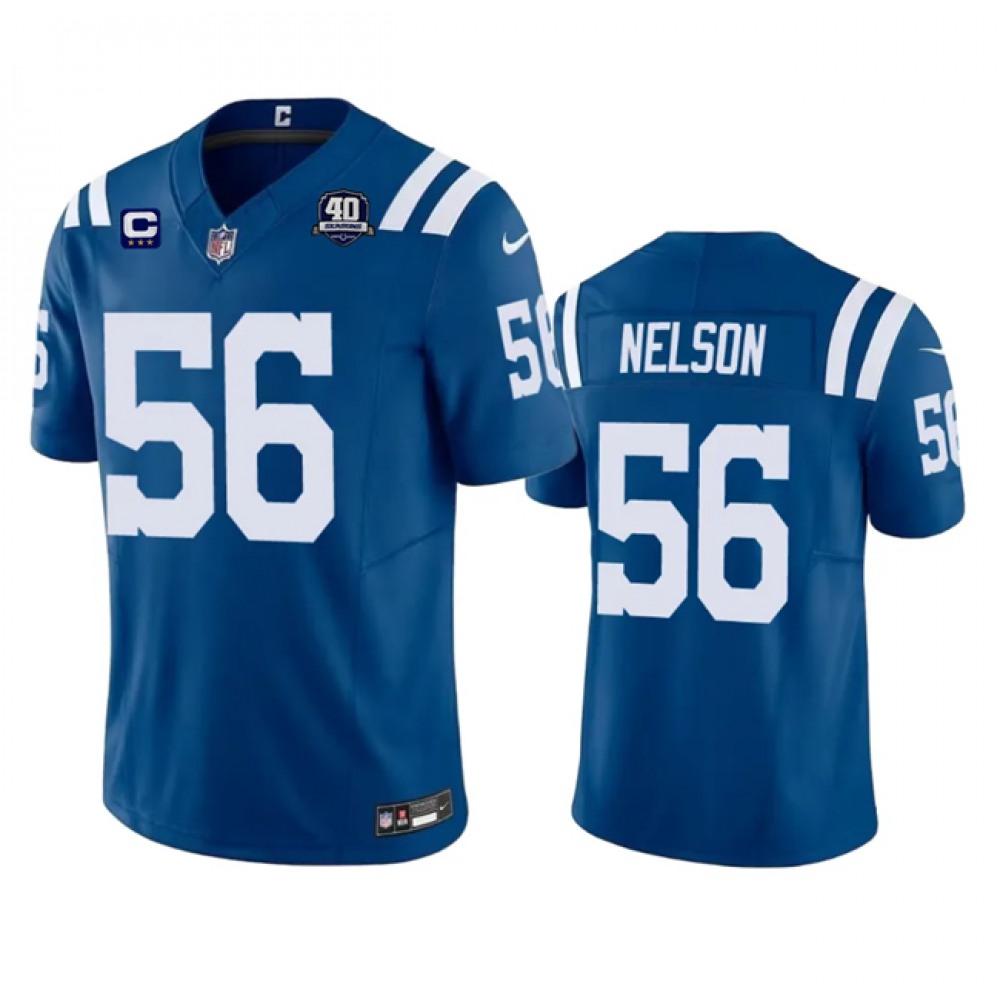 Men's Indianapolis Colts #56 Quenton Nelson Blue 2023 F.U.S.E. 40th Anniversary With 3-Star C Patch Vapor Untouchable Limited Stitched Football Jersey