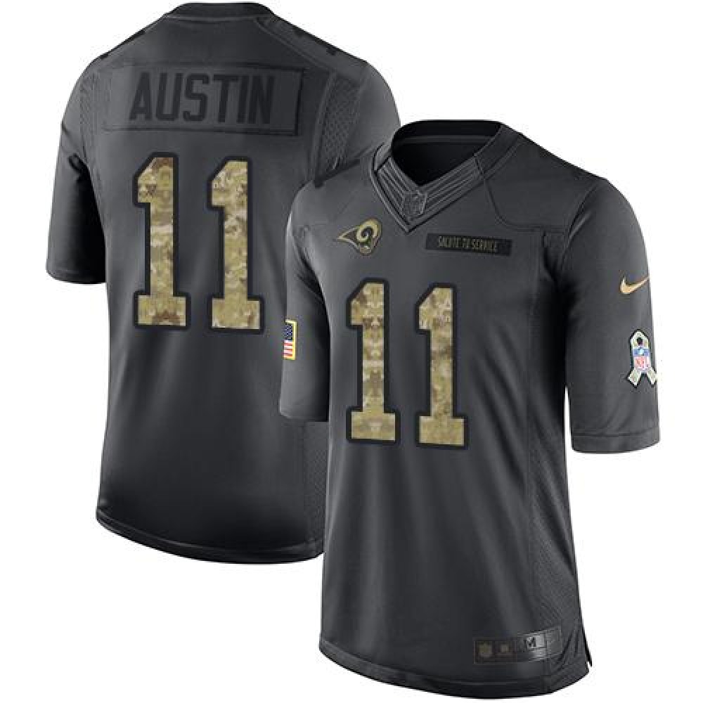 Rams #11 Tavon Austin Black Men's Stitched NFL Limited 2016 Salute to Service Jersey