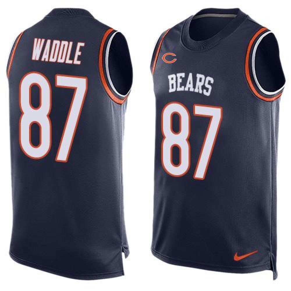 Bears #87 Tom Waddle Navy Blue Team Color Men's Stitched NFL Limited Tank Top Jersey