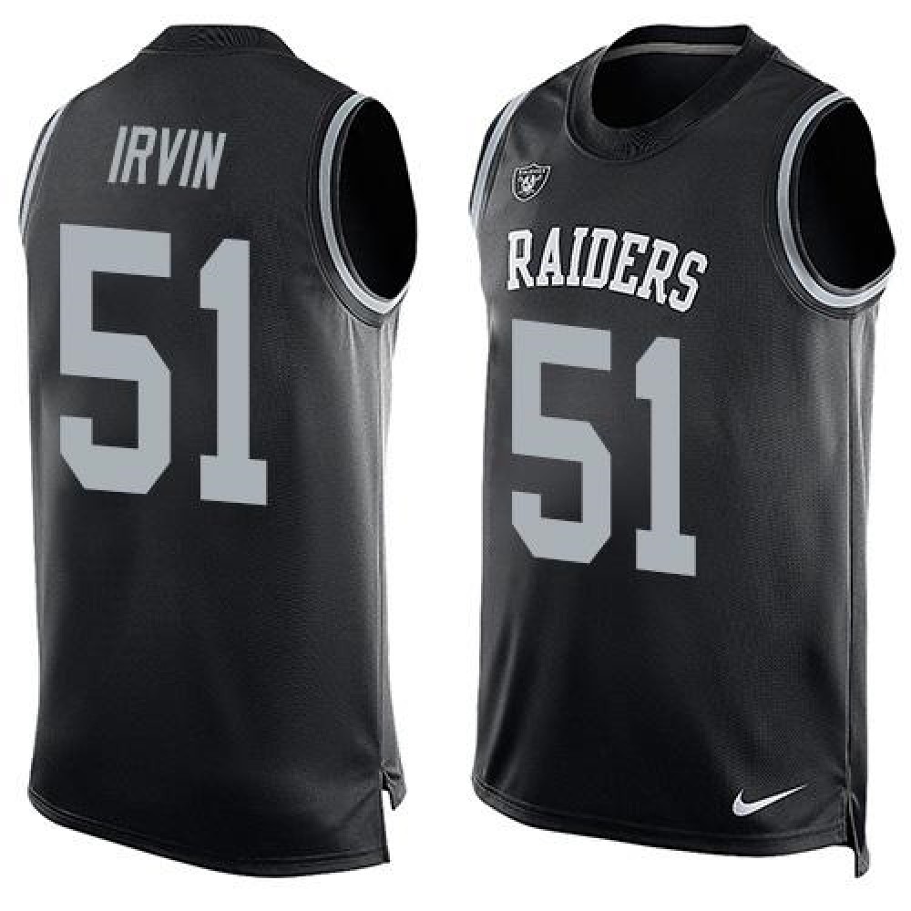 Raiders #51 Bruce Irvin Black Team Color Men's Stitched NFL Limited Tank Top Jersey