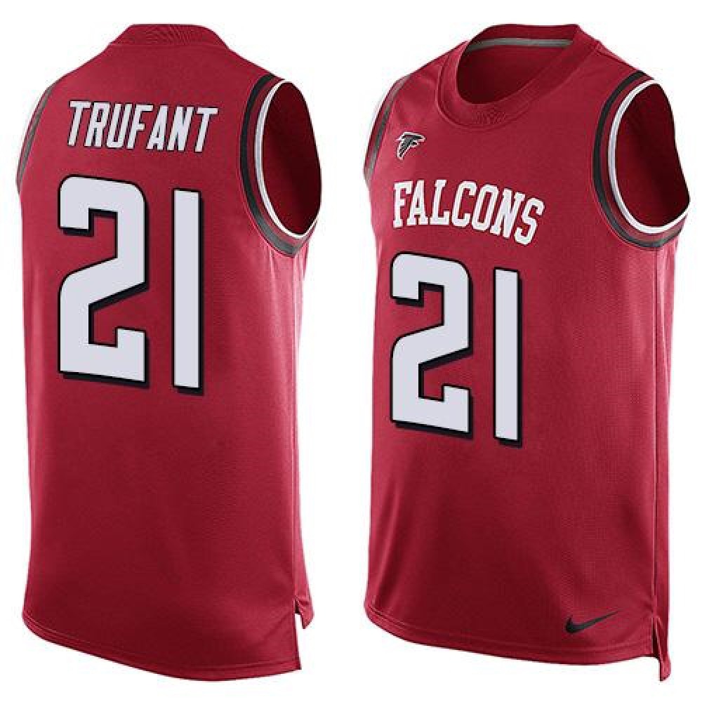Falcons #21 Desmond Trufant Red Team Color Men's Stitched NFL Limited Tank Top Jersey