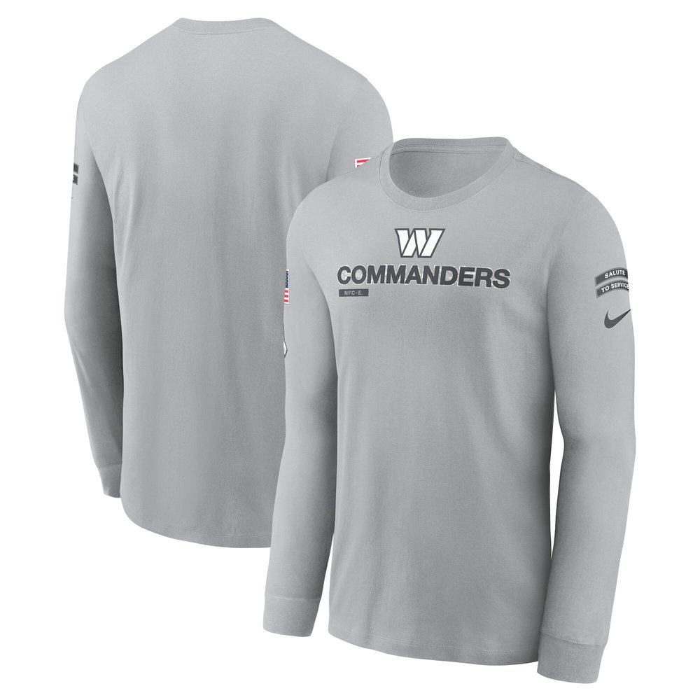 Men's Washington CommandersGray 2024 Salute To Service Long Sleeve T-Shirt