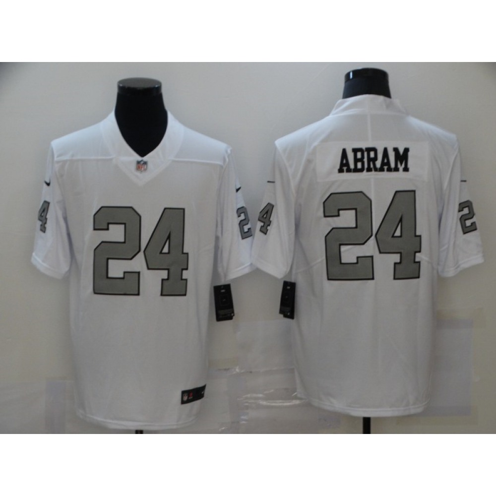 Men's Las Vegas Raiders #24 Johnathan Abram White Color Rush Limited Stitched Jersey