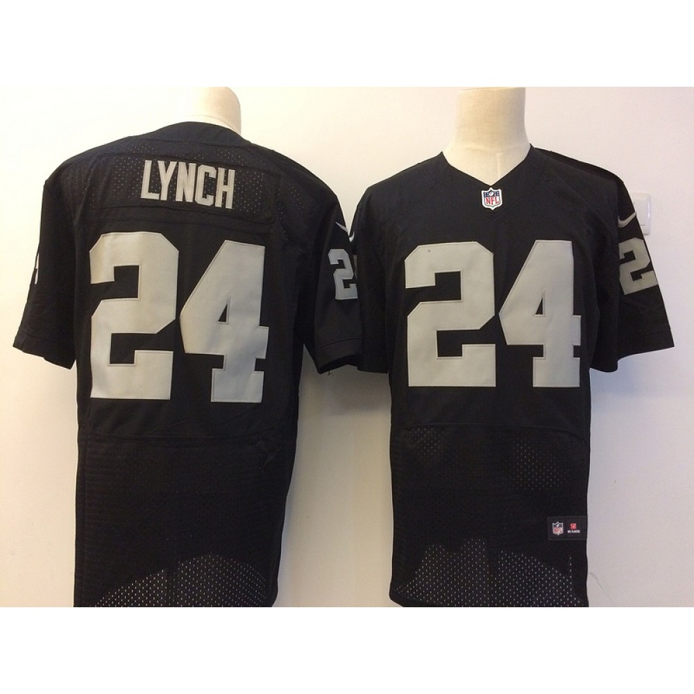 Men's Oakland Raiders #24 Marshawn Lynch Black 2017 Stitched NFLElite Jersey