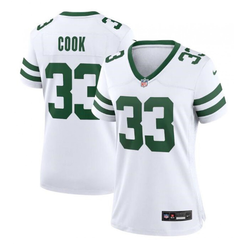 Women's New York Jets #33 Dalvin Cook White Stitched Football Jersey(Run Small)