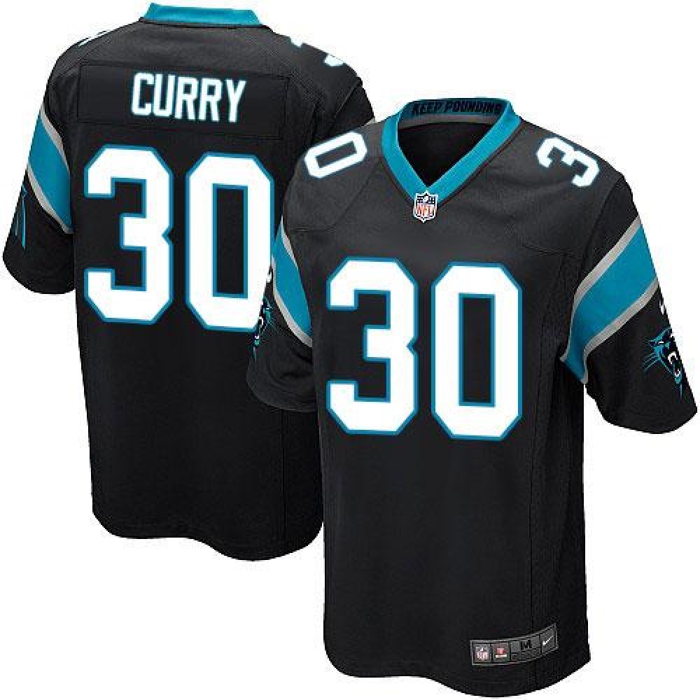 Panthers #30 Stephen Curry Black Team Color Youth Stitched NFL Elite Jersey