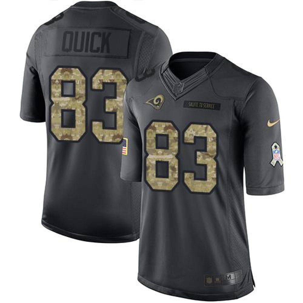 Rams #83 Brian Quick Black Men's Stitched NFL Limited 2016 Salute to Service Jersey