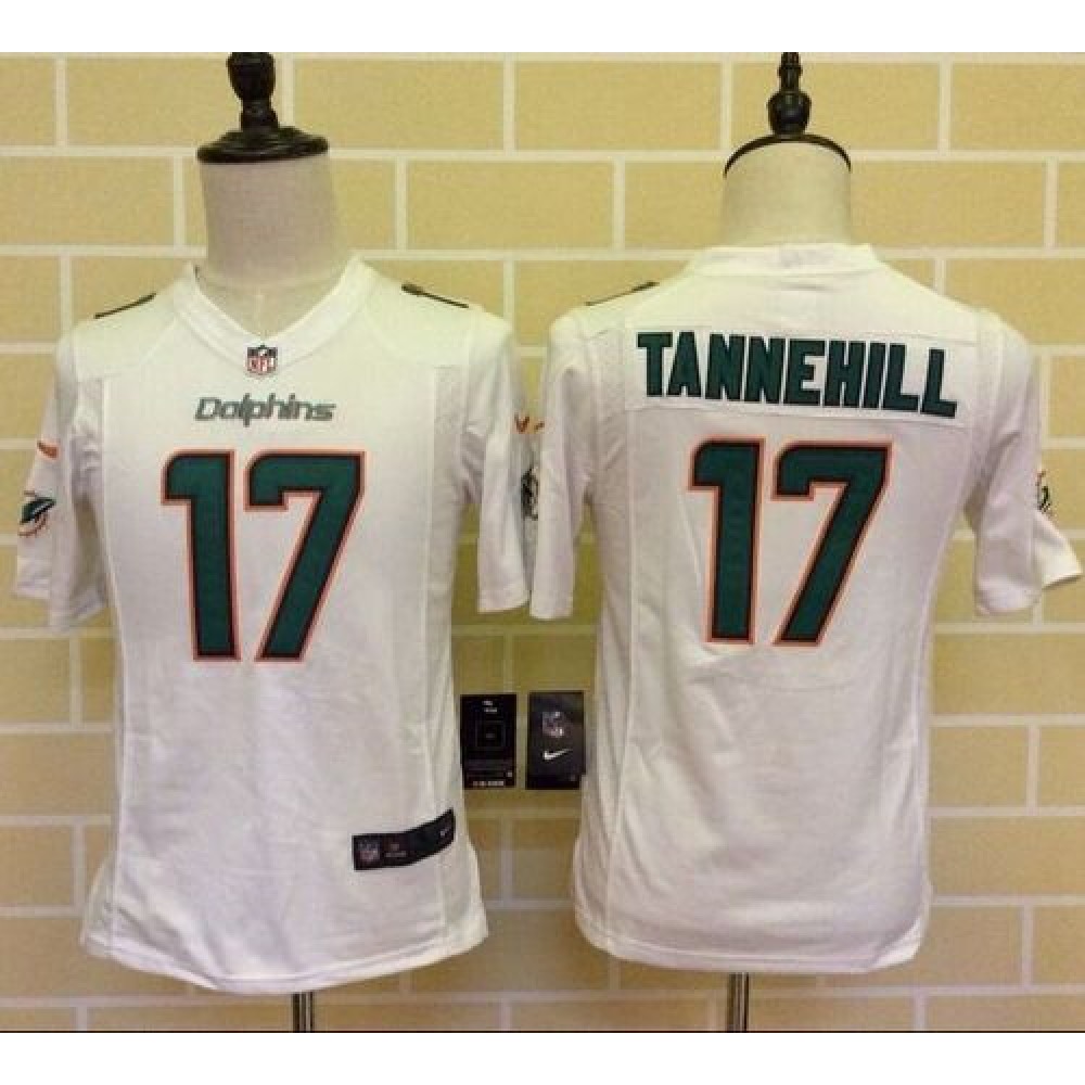 Dolphins #17 Ryan Tannehill White Youth Stitched NFL Elite Jersey