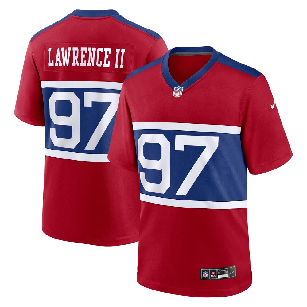 Men's New York Giants Dexter Lawrence IICentury Red Alternate Player Game Jersey