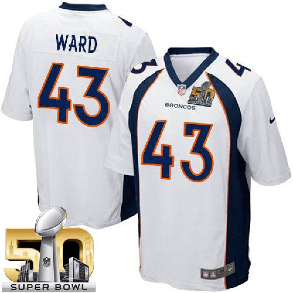 Broncos #43 T.J. Ward White Super Bowl 50 Youth Stitched NFL New Elite Jersey