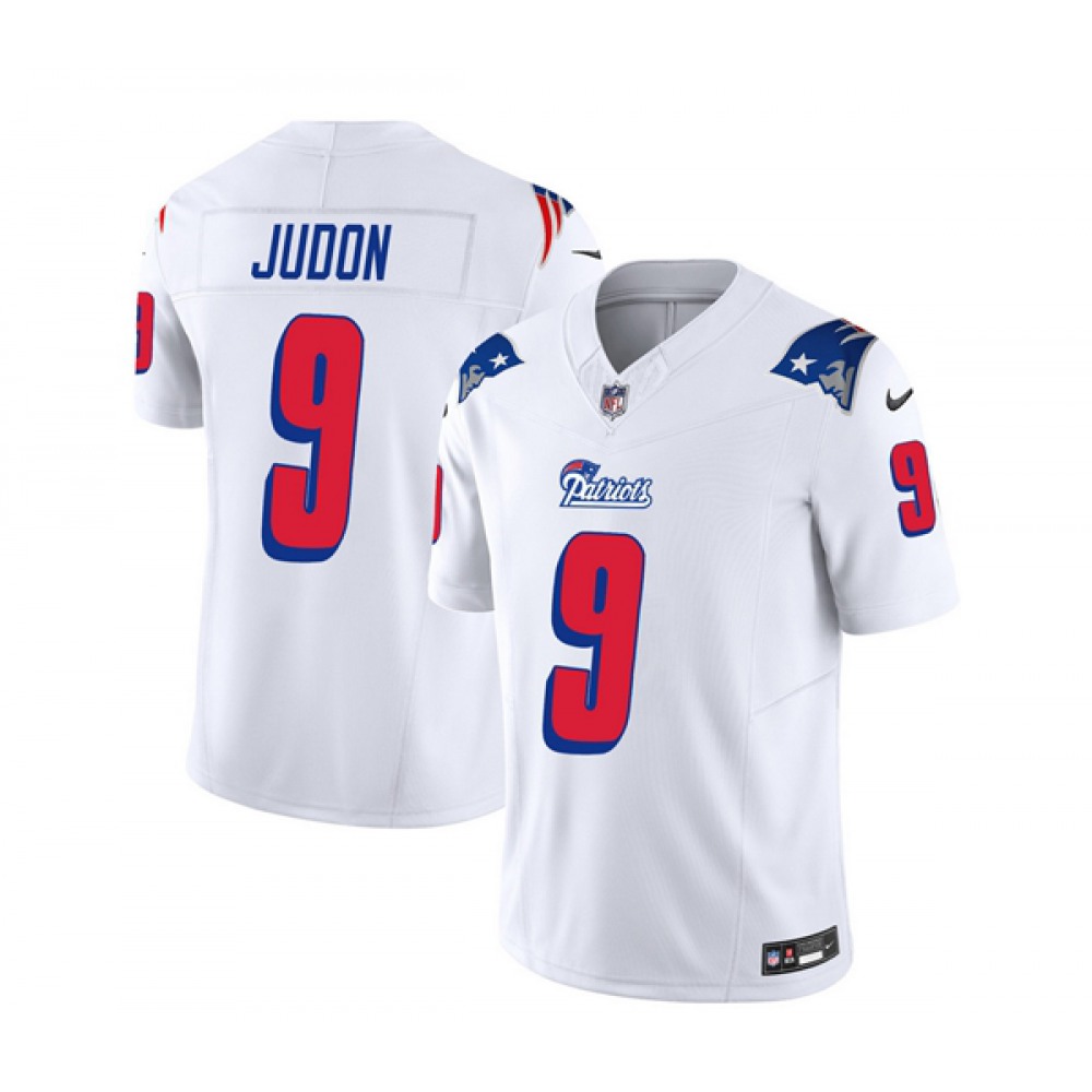 Men's New England Patriots #9 Matthew Judon White 2023 F.U.S.E. Throwback Limited Stitched Football Jersey