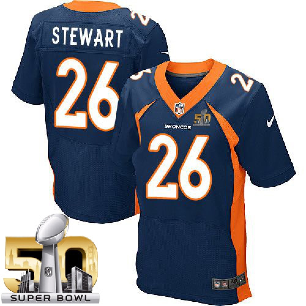 Broncos #26 Darian Stewart Navy Blue Alternate Super Bowl 50 Men's Stitched NFL New Elite Jersey