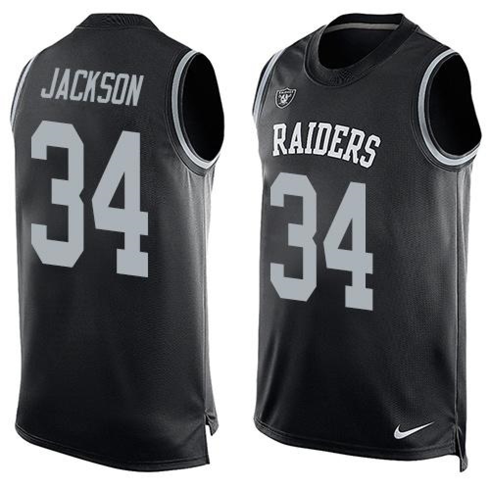 Raiders #34 Bo Jackson Black Team Color Men's Stitched NFL Limited Tank Top Jersey