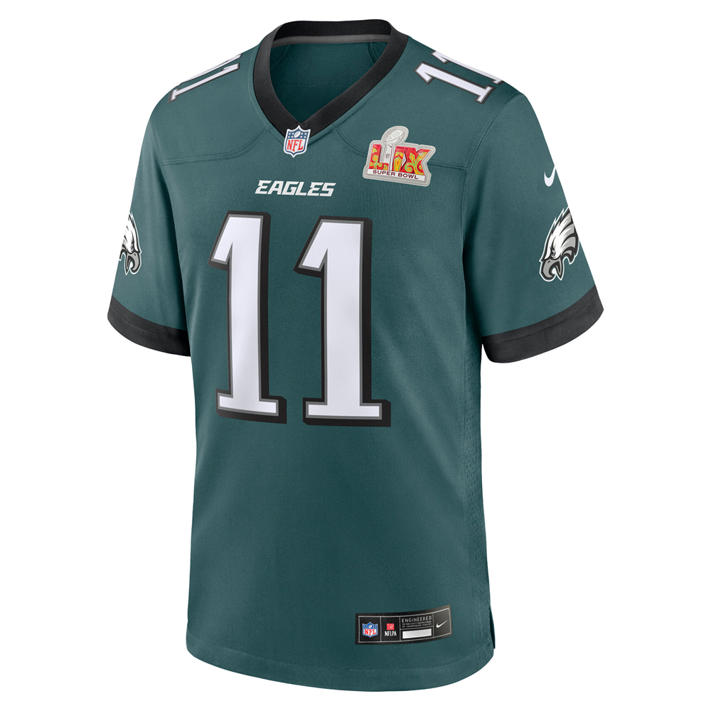 🔥Champ Combo Sale - Philadelphia Eagles A.J. Brown Nike Midnight Green Super Bowl LIX Game Jersey & New Era Gray/Charcoal Super Bowl LIX Champions Adjustable Hat