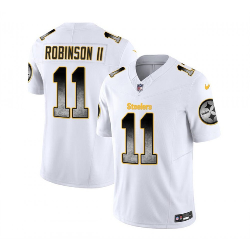 Men's Pittsburgh Steelers #11 Allen Robinson II White 2023 F.U.S.E. SmokeVapor Untouchable Limited Stitched Jersey