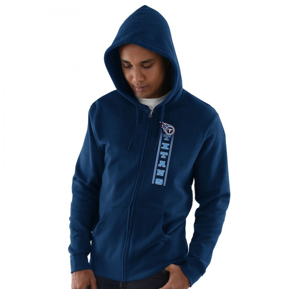 Men's Tennessee Titans Navy Hook and Ladder Full-Zip NFL Hoodie