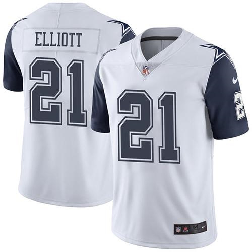 Cowboys #21 Ezekiel Elliott White Youth Stitched NFL Limited Rush Jersey